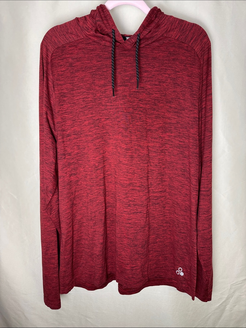 tek gear Red Space-Dyed Hooded Long-Sleeve Shirt